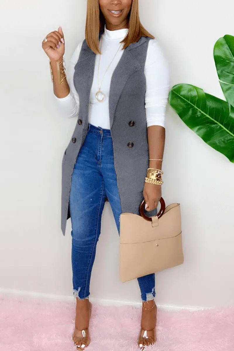 Fashion Sleeveless Patchwork Coats