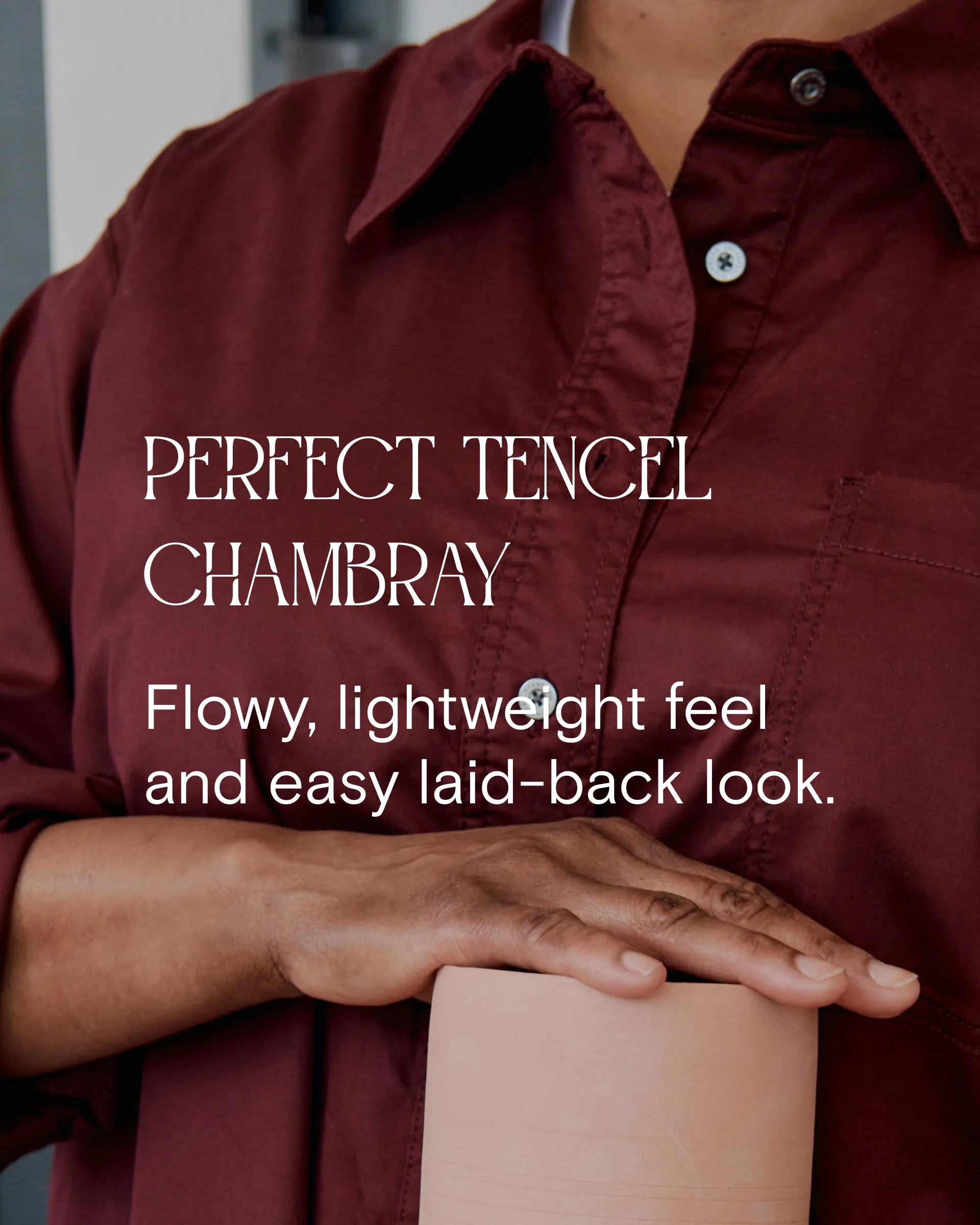 Perfect Tencel Chambray Off-Duty Pants - Pomodoro