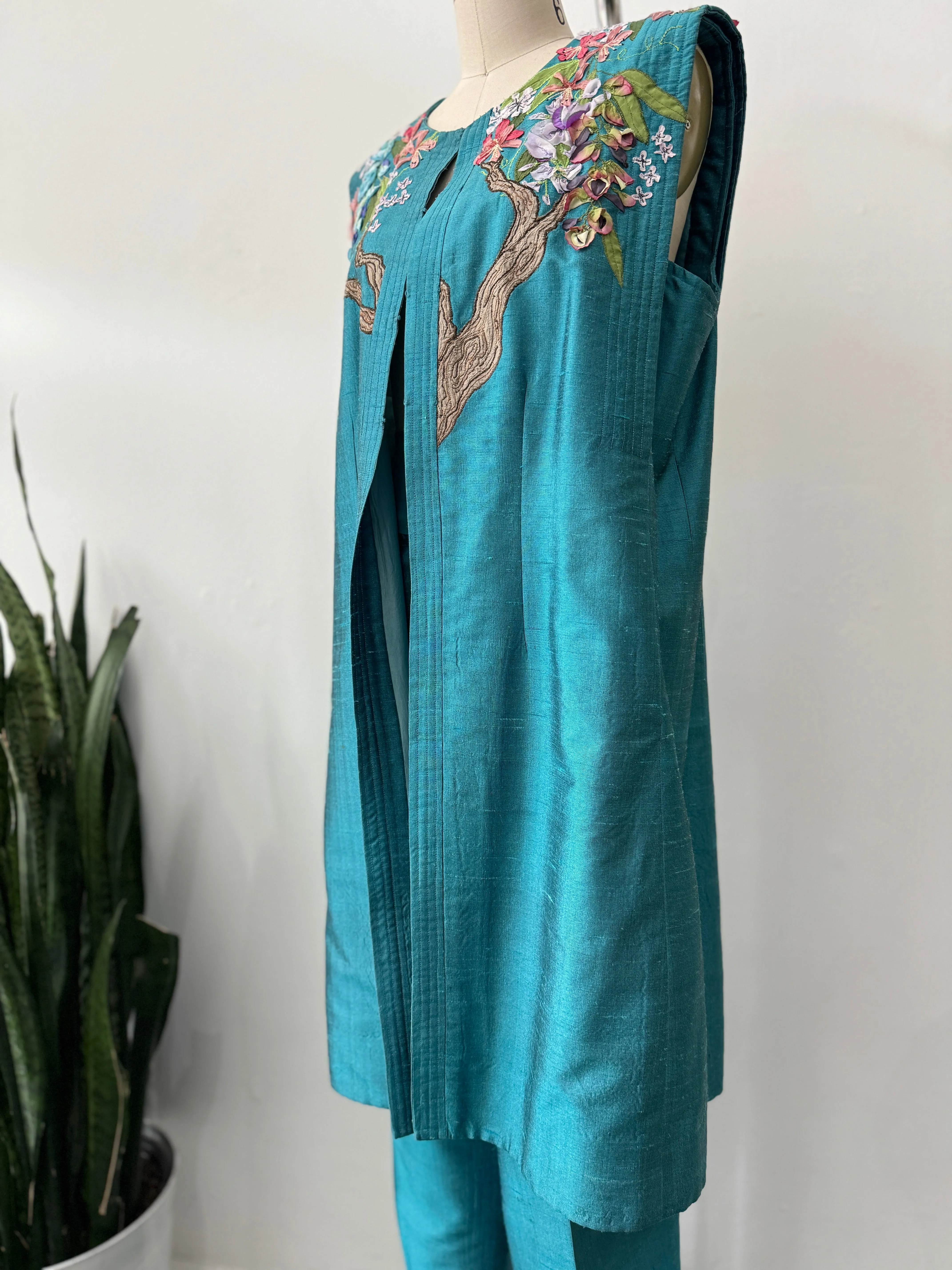 Wearable Art raw silk 2 pc set