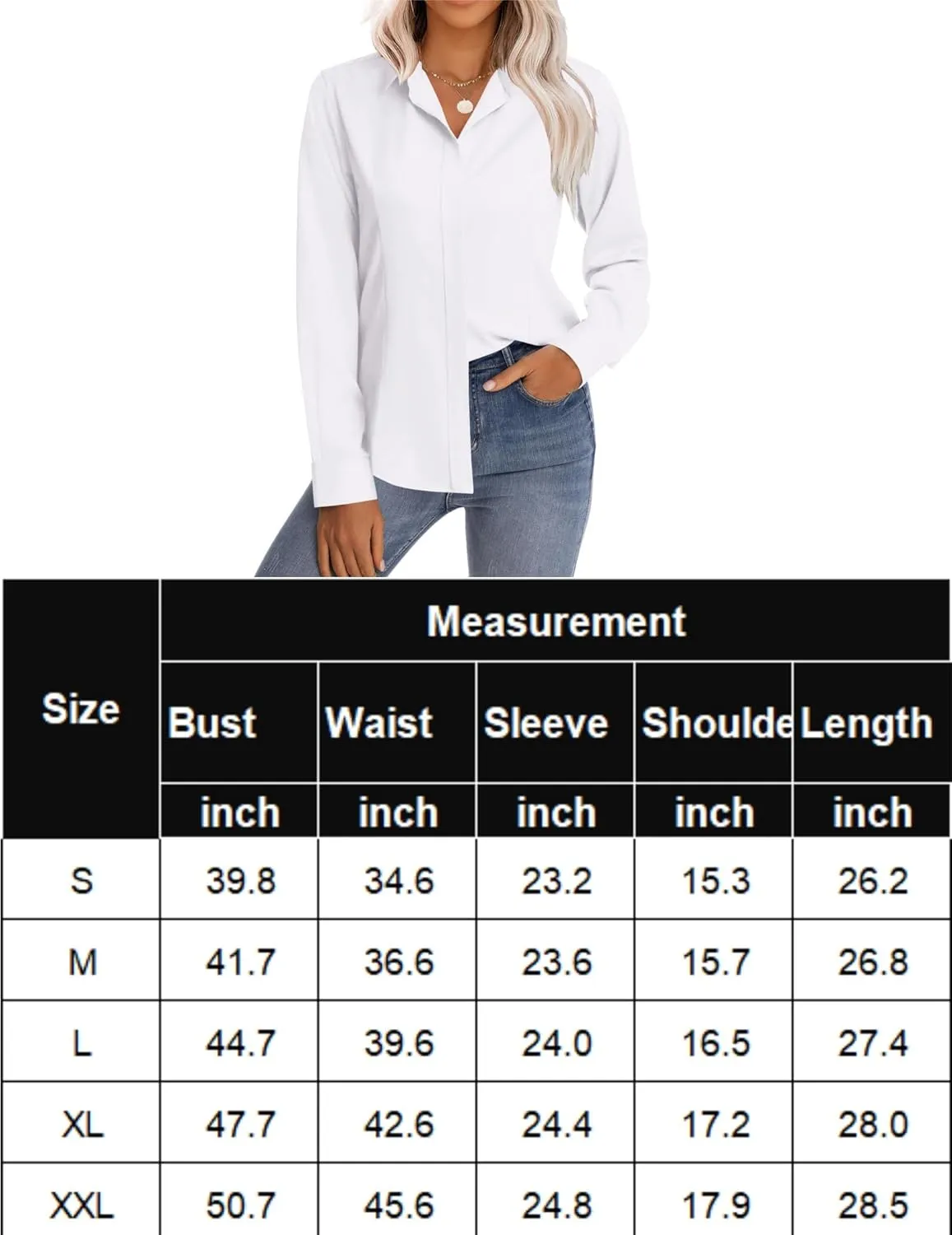 Zeagoo Women's Button Down Shirts Classic Fit Dress Shirt
